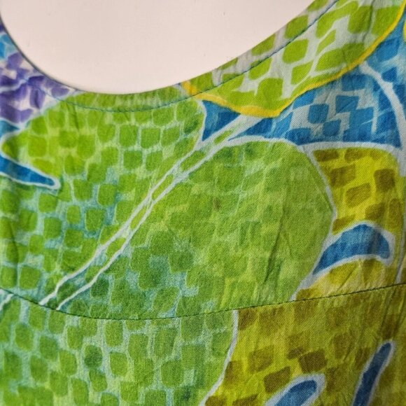 JAMS WORLD Womens Sleeveless Floral Sheath Mini, Tunic, Pacific Breeze, Size XL - Picture 8 of 10